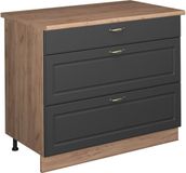 Vicco Keukenonderkast Fame-Line, Anthrazit-Gold Landhaus/Goudkleurig Eiken, 100 cm