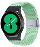 By Qubix Qubix - Braided Nylon Smartwatch Bandje - Lichtgroen - 22mm - Geschikt voor Garmin Venu 4 (45mm)