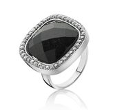 Orphelia Damesring 925 zilver blauw zandsteen / zirkonia maat 50