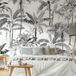 Art For The Home Papier Peint Panoramique Palmiers Noir Blanc 300 X 280 Cm