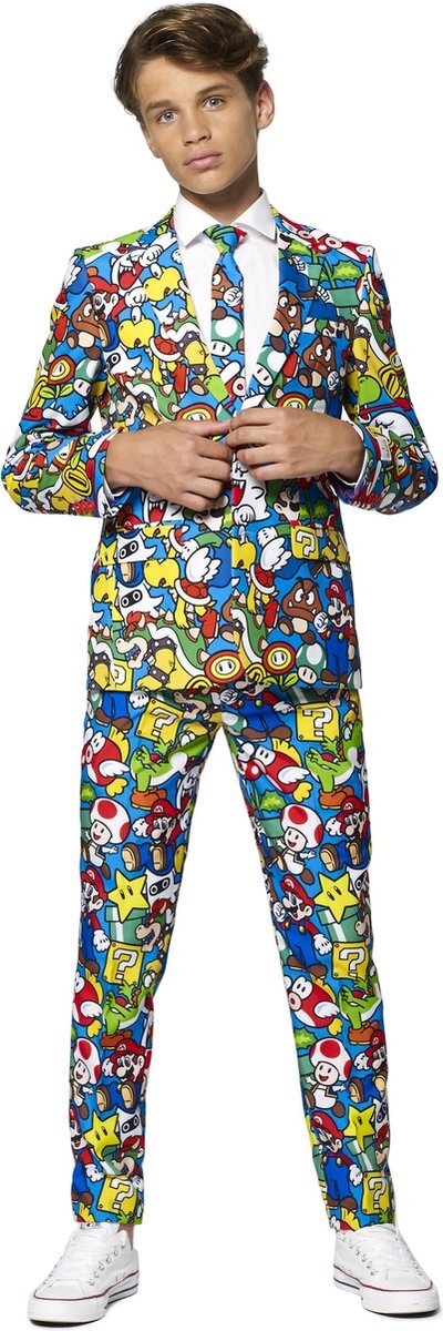 OppoSuits - Super Mario™ - Tiener Jongens Carnavals Pak - Maat 10