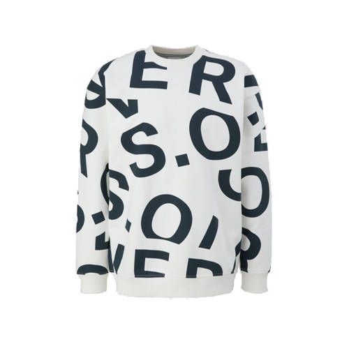 s.Oliver sweater with all over print white