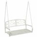 vidaXL Schommelbank van staal, 110,5 x 59 x 55 cm, antiek wit