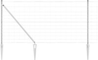 vidaXL Schutting van gelast gaas met punten, 50 x 1,2 m, verzinkt staal, zilver