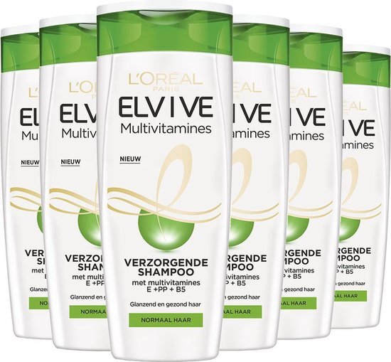 L'Oréal Elvive Verzorgende Shampoo met Multivitamines - 6 x 250 ml - Multiverpakking