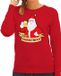 Bellatio Decorations Shoppartners Bv Foute kersttrui / sweater rood Merry Christmas kerstman met een peul bier / biertje voor dames - kerstkleding / christmas outfit XS