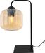 RIFFLE lampe de table, noir, avec abat-jour plat couleur miel, douille E27