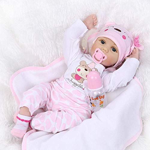 ZIYIUI Realistische 55cm Reborn Babypop Levensecht Siliconen Echt 22 inch Reborn Babypoppen Meisje Magnetisch Speelgoed Reborn Baby Dolls