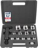 Merkloos / Sans marque Wan GmbH Gatenijzer Set - Pons Gereedschap - Precisie Werk - Ergonomische Handgreep - 14 Delig - Zwart