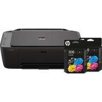 HP DeskJet 2920 All-in-One Printer + 2 Black + 2 Color Cartridges