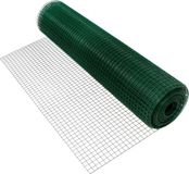 ECD Germany Volièregaas 1mx25m Maaswijdte 19x19mm Draaddikte 0,75 mm Groen Staal Gegalvaniseerd Draadnetwerk 4-Hoekige Draadomheining Robuust Gelast Draadnetwerk Omheining Konijnendraad Konijnendraad