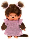 Sekiguchi Monchhichi Pop Meisje in Roze Glitterjurk - 20 cm