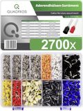 Quadrios 201711C002 Assortiment adereindhulzen Deels geïsoleerd Wit, Zwart, Grijs, Blauw, Rood, Geel, Wit, Oranje, Natuur 2700 stuk(s) Box