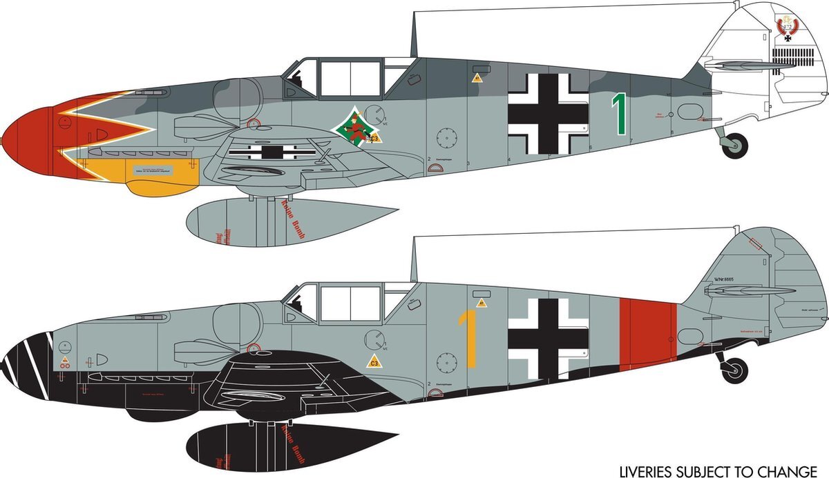 Airfix 1:72 02029B Messerschmitt Bf109G-6 Plane Plastic kit