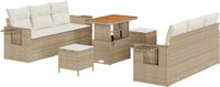 vidaXL Tuinbank Set Beige en Crème