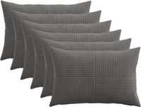 vidaXL - Kussensloop - 6 stuks - ALMELO - Donkergrijs - 50 x 75 cm - corduroy