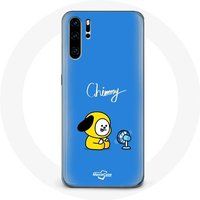 Maniacase Etui voor Huawei P30 Bangtan BTS BT21 Chimmy Jimin blauwe achtergrond