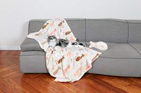 Kanguru Cat Set fleece Kattendekenset, wit, enkelvoudig, 100 x 150 cm