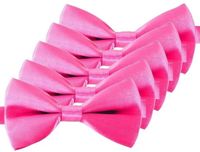 Merkloos 5x Roze verkleed vlinderstrikjes 12 cm voor dames/heren