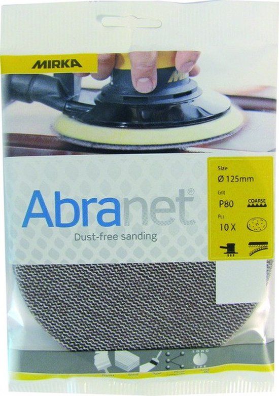 MIRKA Abranet ECO Schuurschijven 125mm P80 - 10 stuks