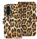 My Style Telefoonhoesje geschikt voor Samsung Galaxy A37 Hoesje | My Style Flex Wallet Bookcase Portemonnee | Pasjeshouder voor 3 Pasjes | Telefoonhoesje voor Pinpas / OV Kaart / Rijbewijs - Wild Leopard | Bruin
