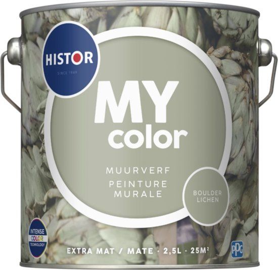 Histor MY Color Muurverf Extra Mat - 1L - Boulder Lichen - Lichtgroen