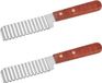 Unyqoos® set de 2 pièces de coupe-pommes de terre avec manche ergonomique en bois, coupe-vague ondulé en acier inoxydable (coupe-frites) pour pommes de terre et légumes, antidérapant