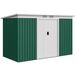 Outsunny Abri de jardin - Acier galvanisé, polypropylène - 280x130x172cm - Vert foncé