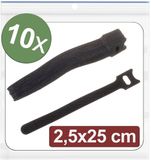 Quadrios 24CA316 Klittenband kabelbinder 250 mm x 25 mm Zwart 10 stuk(s)