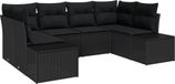 vidaXL Tuinbank Set 6-Zits Zwart Polywood