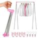 Merkloos Solidchoice - Vouwbare RVS Droogrek met 4 Hangers voor Binnen en Buiten