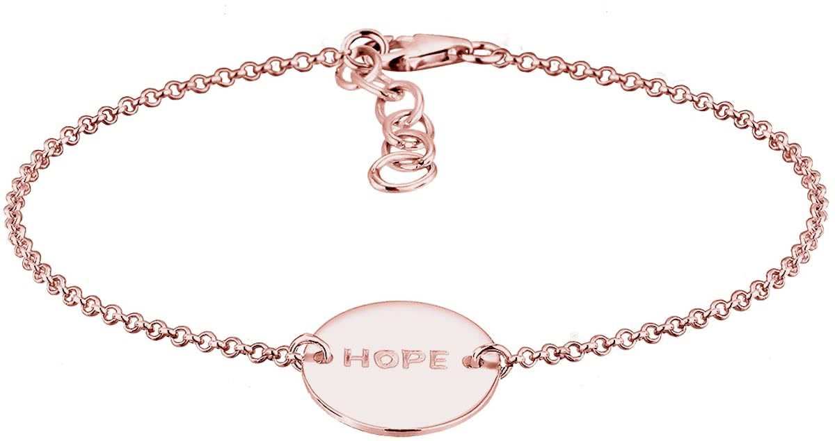 Elli Armbanden Hope HOPE Wording 925 Sterling Zilver rosÃ©goud verguld