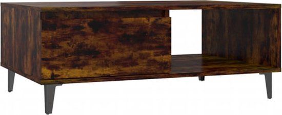 vidaXL Salontafel 90x60x35 cm bewerkt hout gerookt eikenkleurig
