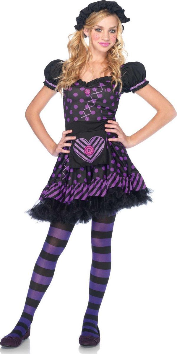 Leg Avenue Kids Dark Dollie Costume - Black/Purple - Size 140