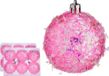 Krist+ Kerstballen - 12 stuks - Roze - Kunststof - Glitter - 6 cm