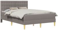 vidaXL Bedframe met matras met hoofdeinde Taupe 120 x 200 cm Stof