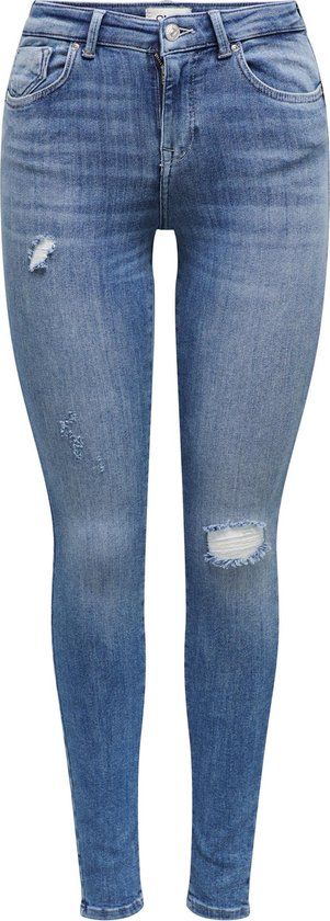Only Jeans Onlpower Mid Push Sk Dt Rea264 Noos - Medium Blue Denim - W30/L32