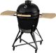 KitchenBrothers Kamado BBQ - Barbecue au charbon de bois de 21 pouces - 45⌀ cm - Sans PFAS - Ensemble complet - Barbecue Egg avec accessoires, housse incluse - Cadeau de fête des pères - Noir