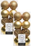 Decoris Boules de Noël - 32x pièces - or - D6 cm - plastique