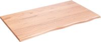 vidaXL Wastafelblad - 100x60x2 cm - Massief Eikenhout - Lichtbruin