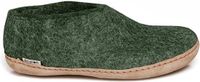 Glerups Lage Wollen Sloffen Leren Zool Groen