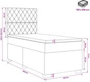 vidaXL Boxspringbed met matras Donkergrijs 100 x 200 cm Fluweel