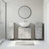 Maison Exclusive - Ensemble de meubles de salle de bain 3 pièces, modèle ZWOLLE, couleur gris béton