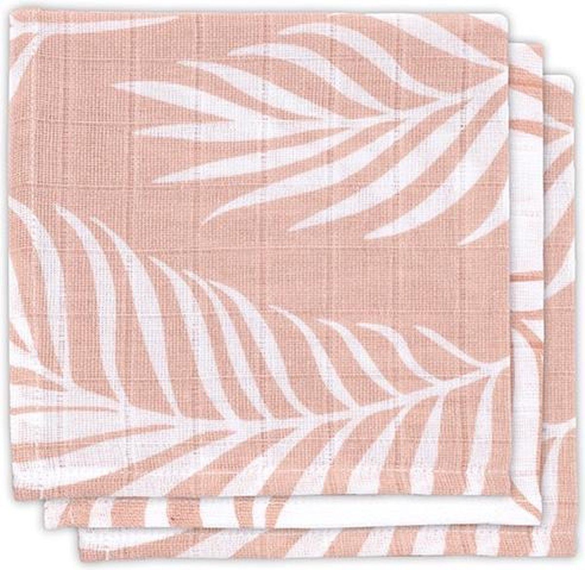 Jollein Gaas mondhanddoek 3-pack Nature lichtroze - Roze - Katoen