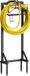Sans marque Support de tuyau d'arrosage en métal, autoportant, 117 cm, tuyau d'arrosage en métal amovible, organisateur de rangement, support de tuyau de jardin robuste, noir