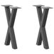 VidaXL Salontafelpoten 2 stuks X-vormig 28x(42-43) cm staal antraciet