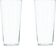 Atmosphera Bloemenvaas - 2x - Conisch model - Transparant - Glas - H30 x D14 cm
