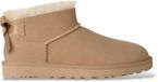 UGG Leren Ultra Mini Bailey Bow enkellaarsjes Beige