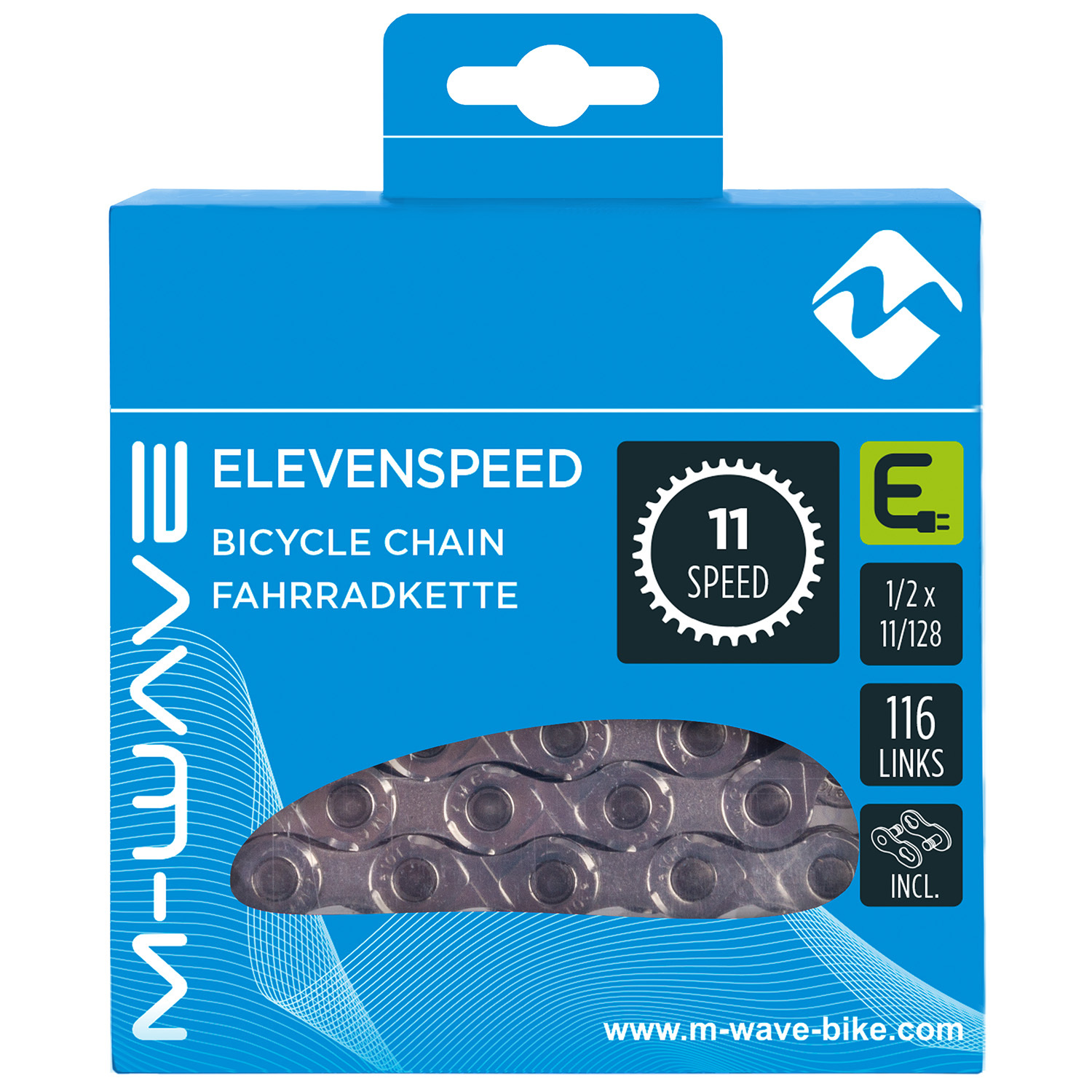 M-WAVE E-bike ketting 11 speed 1/2 x 11/128" 116 schakels