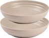 Plasticforte Rond bord/camping - 4x - diep bord - D22 cm - taupe - kunststof - onbreekbaar